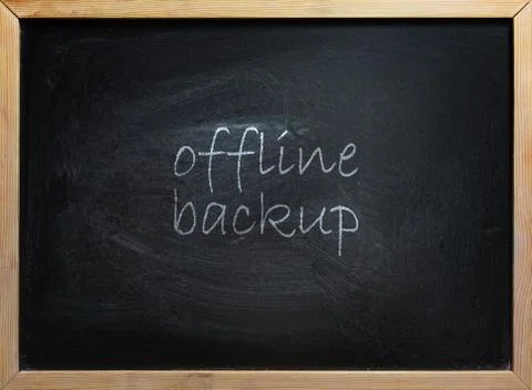 Offline Backup Text On School Board Stock Photos
