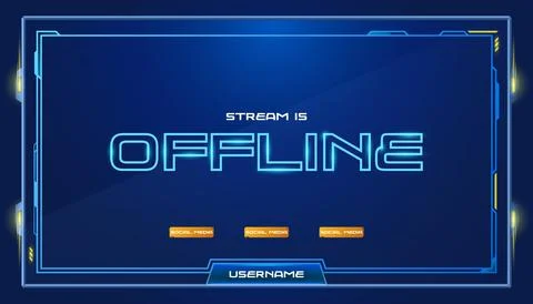 Offline banner stream template design Illustrazione stock