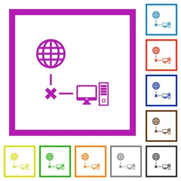 Offline computer flat framed icons Stock Illustration
