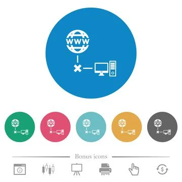 Offline computer flat round icons Stock Illustration