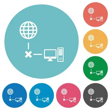 Offline computer flat round icons Stock Illustration