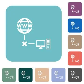 Offline computer rounded square flat icons Stock Illustration