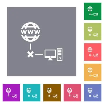 Offline computer square flat icons Stock Illustration