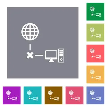 Offline computer square flat icons Stock Illustration