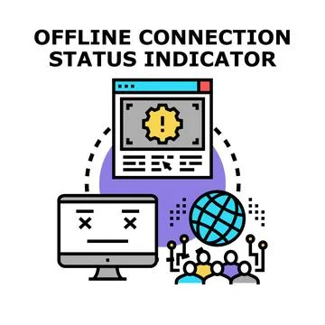 Offline connection status indicating internet problem イラスト素材
