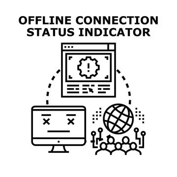 Offline connection status indicating internet problem Stockillustratie