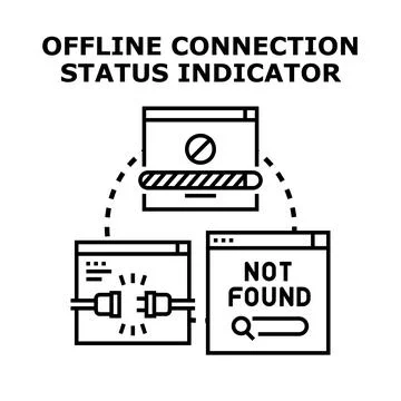Offline connection status indicator concept イラスト素材