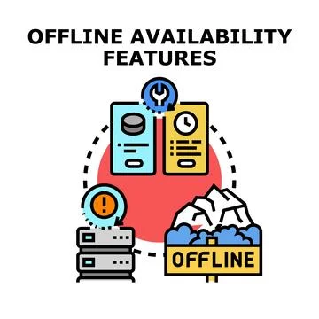 Offline data availability features and server maintenance イラスト素材