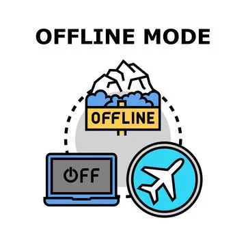 Offline digital connectivity mode concept illustration Illustrazione stock