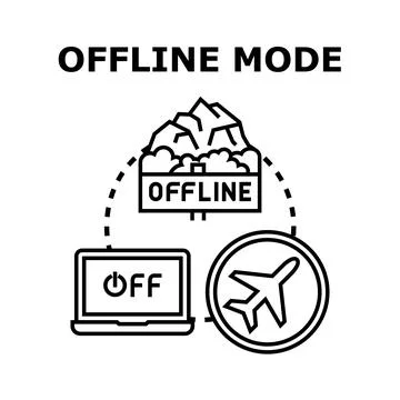 Offline digital connectivity mode concept illustration Stock Illustration