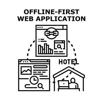 Offline first web application concept vector icon Stock Illustration
