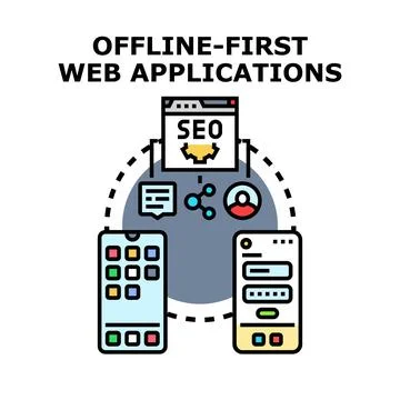 Offline first web applications concept vector illustration Stock-Illustration