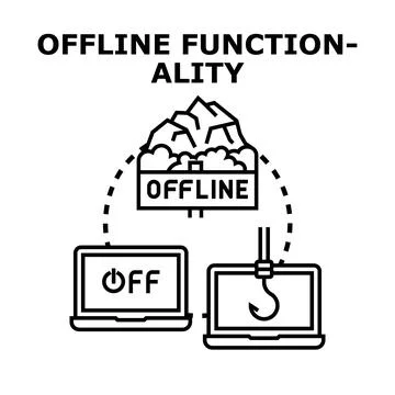 Offline functionality concept with disconnected digital devices Stock Illustration