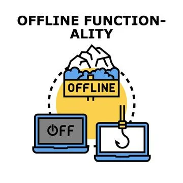 Offline functionality concept with disconnected digital devices Stock Illustration