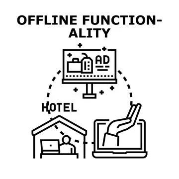Offline functionality concept vector illustration with connectivity 스톡 일러스트