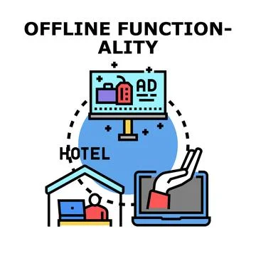 Offline functionality concept vector illustration with connectivity Stock Illustration