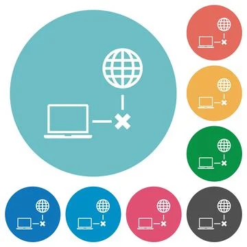 Offline laptop flat round icons Stock Illustration