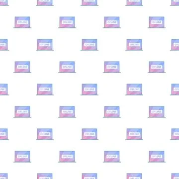 Offline laptop technology seamless digital pattern background イラスト素材