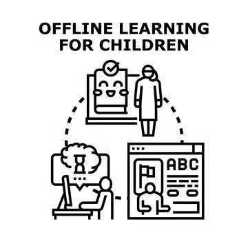 Offline learning for children and developing education programs Stock Illustration