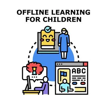 Offline learning for children and developing education programs Stock Illustration