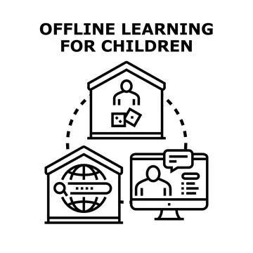 Offline learning for children offering education and development programs 스톡 일러스트