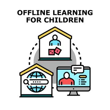 Offline learning for children offering education and development programs Stock Illustration