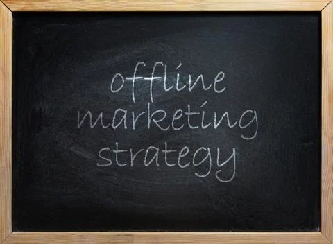 Offline Marketing Strategy Text On School Board Stock Photos