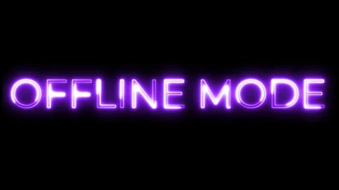 Offline Mode Neon Text Animation Stock Footage 318339239