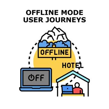 Offline mode user journeys concept exploring digital disconnection Stock Illustration