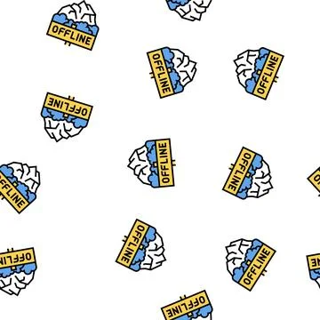 Offline mountain travel vector seamless pattern 库存插图