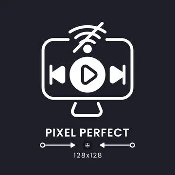 Offline playback white solid desktop icon イラスト素材