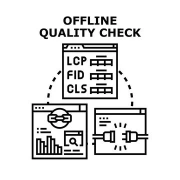 Offline quality check managing website performance optimization Stockillustratie