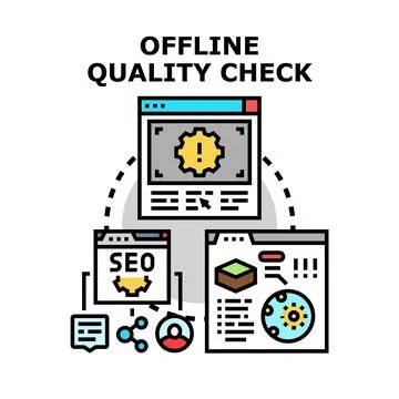 Offline quality checking process for website analysis Stock Illustration