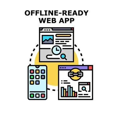 Offline ready web application accessing content across devices イラスト素材