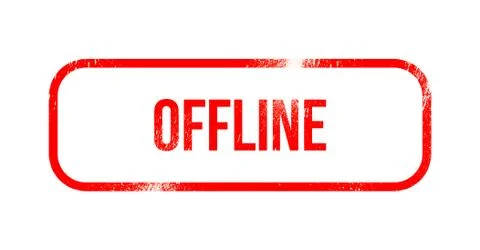 Offline - red grunge rubber, stamp Stock Illustration