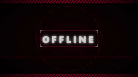 Offline screen overlay with glitch hud for gaming stream and digital broadcas Stock Footage 337565346
