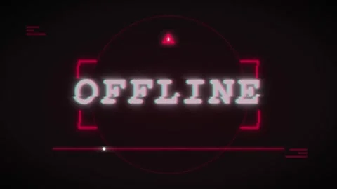 Offline screen overlay for live streaming and gaming broadcasts with neon r.. Stock Footage 337565360