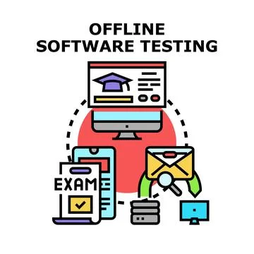Offline software testing for application development and quality control イラスト素材