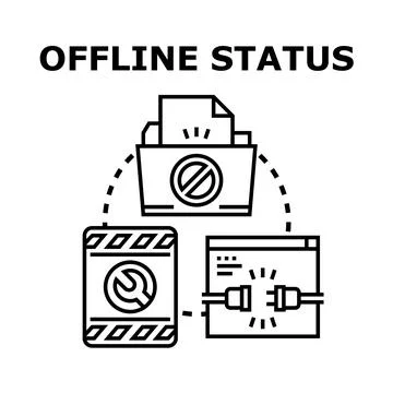 Offline status concept with network connection problems Illustrazione stock