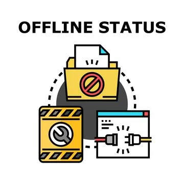 Offline status concept with network connection problems Stockillustratie
