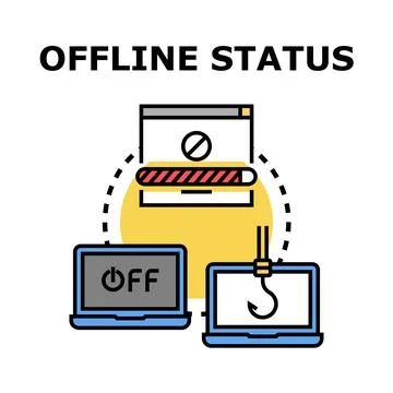 Offline status concept with phishing and data security risks 스톡 일러스트