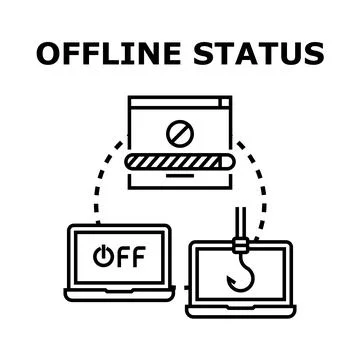 Offline status concept with phishing and data security risks イラスト素材