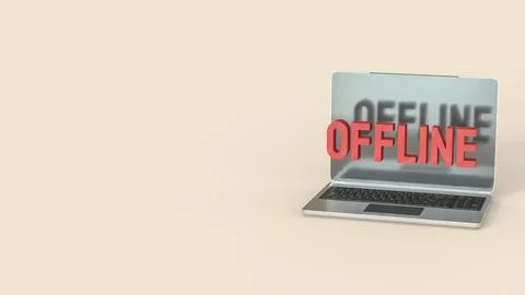 The Offline for Technology or communication concept 3d Rendering. Stock Illustration