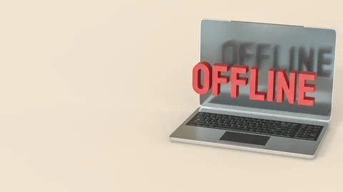The Offline for Technology or communication concept 3d Rendering. Stock Illustration