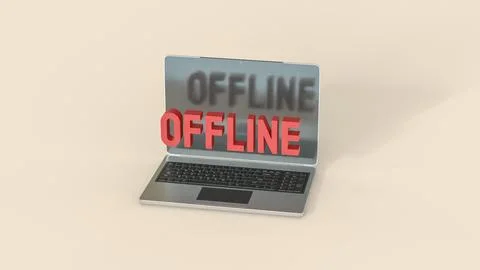 The Offline for Technology or communication concept 3d Rendering. Stock Illustration