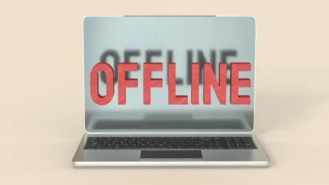 The Offline for Technology or communication concept 3d Rendering. Stock Illustration