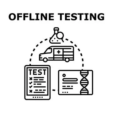 Offline testing concept with medical and genetic analysis Stock Illustration