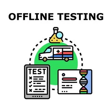 Offline testing concept with medical and genetic analysis Illustrazione stock
