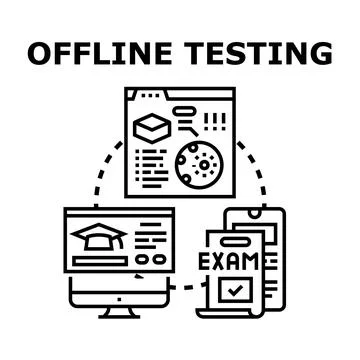 Offline testing for digital software development and education Stockillustratie