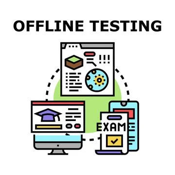 Offline testing for digital software development and education 스톡 일러스트